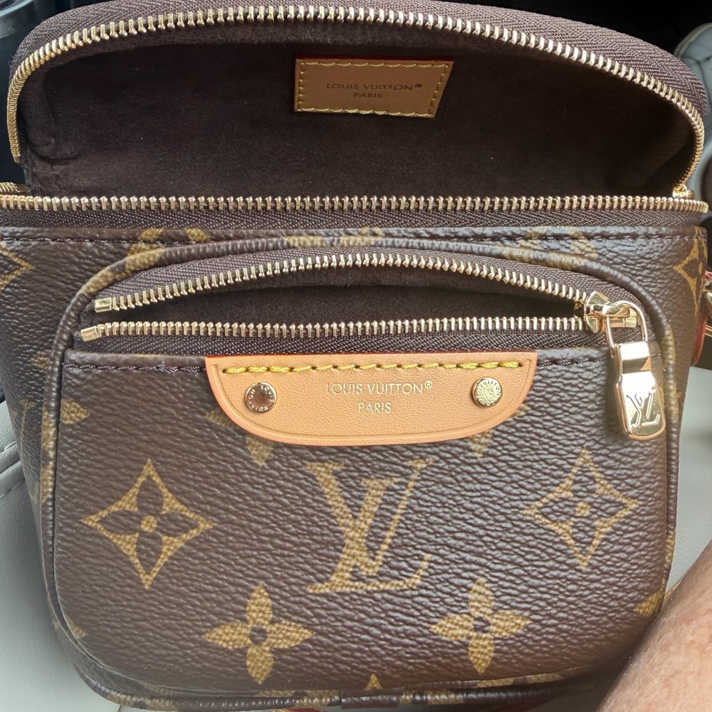 Authentic Louis Vuitton Brown Crossbody Bag with Gold Hardware